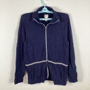 Zenergy By Chicos Womens Sweater Shirt Sz 1 Long Sleeve Pullover Full Zip